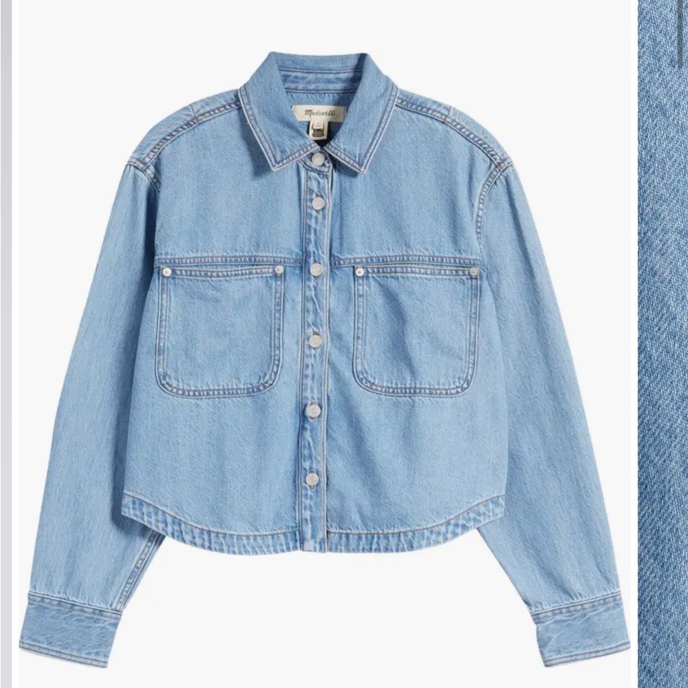 Madewell Crop Denim Button Down shirt
